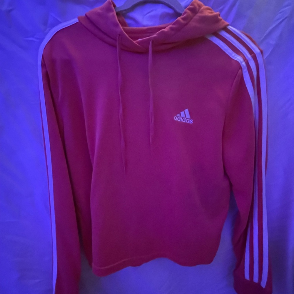 adidas pink cropped hoodie